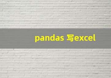 pandas 写excel